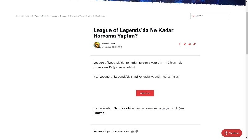 League of Legends Ne Kadar Harcadım?